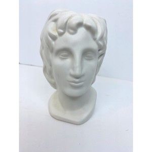 Vintage Vanda Head Alexander The Great Ceramic Bust white Empty cologne bottle